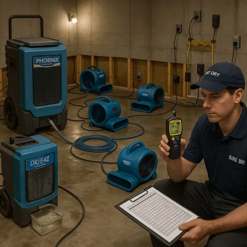 Structural Drying and Dehumidification process in Hill City, KS